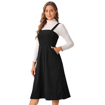 Tank Ribbed Dress for Women's Vintage A-Line Sleeveless Casual Midi Dress