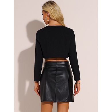 Fringe Trim Blazer for Women's Long Sleeve Cocktail Party Cropped Cardigan