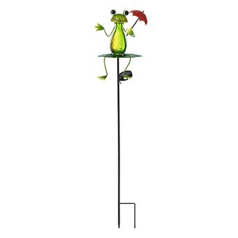 Glitzhome 39"H Versatile Solar Frog Yard stake