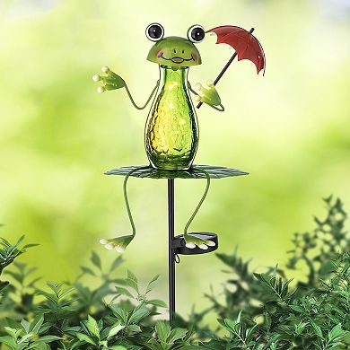 Glitzhome 39"H Versatile Solar Frog Yard stake