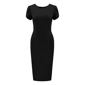 Women's Wear to Work Sheath Dress Petal Sleeve Elegant Office Pencil Dresses