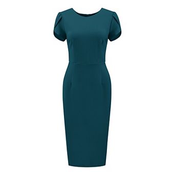 Women's Wear to Work Sheath Dress Petal Sleeve Elegant Office Pencil Dresses