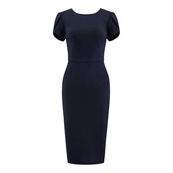 Women's Wear to Work Sheath Dress Petal Sleeve Elegant Office Pencil Dresses
