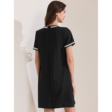 Women's Summer Short Sleeve Dress Crew Neck Solid Loose Casual Short Dresses