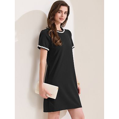 Women's Summer Short Sleeve Dress Crew Neck Solid Loose Casual Short Dresses