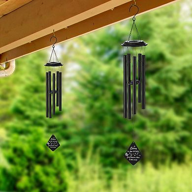 Glitzhome 38''H Metal Black Windchime