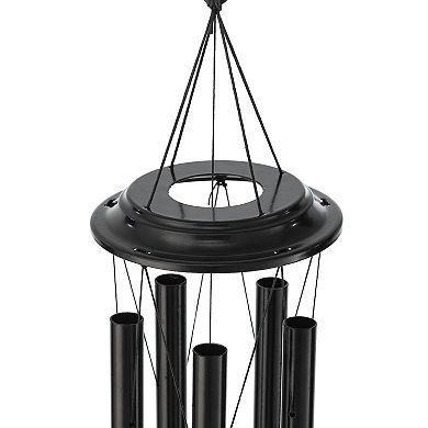 Glitzhome 38''H Metal Black Windchime