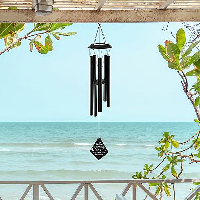 Glitzhome 38''H Metal Black Windchime
