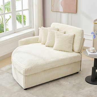 L-Shaped Cloud Modular Sectional Sofa with Deep Cushions and Chaise Lounge