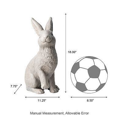 Glitzhome Vivid and Interesting Shape MGO Sitting Rabbit Garden Statue