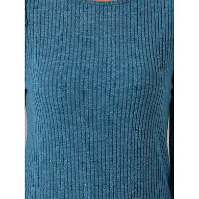 Women's Puffy Long Sleeve Tunic Tops Knit Crew Neck Casual Shirt