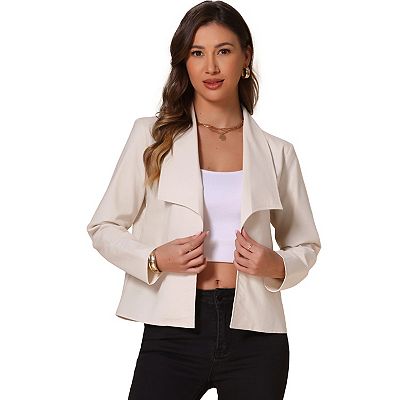 Open Front Blazer for Women's Shawl Collar Long Sleeve Casual