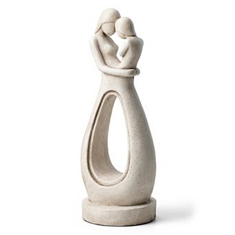Glitzhome Modern Abstract Sculpture Hugging Mommy and Baby Garden Statue