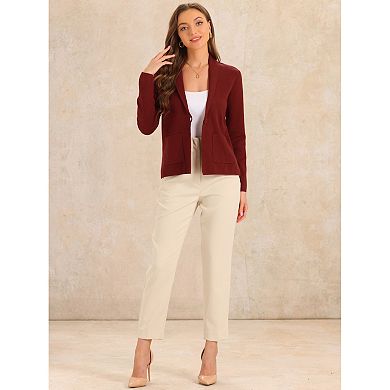Sweater Cardigan for Women's Long Sleeve Button Open Front Knit Cardigans with Pockets
