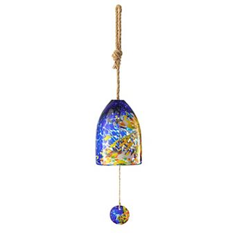 Glitzhome 26"H Glass Twist Glaze Windchime
