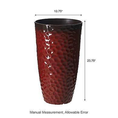 Glitzhome 23.75"H Set of 2 PP and Stone Honeycomb Textured Tall Plastic Planter