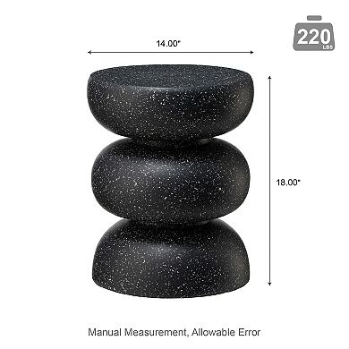 Glitzhome 18"H Multi-functional Hand Painted MGO Faux Terrazzo Garden Stool