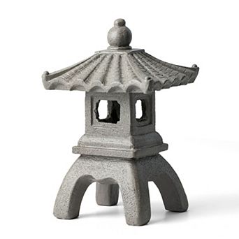 Glitzhome Zen/Asian garden styles MGO Faux Concrete Pagoda Garden Statue