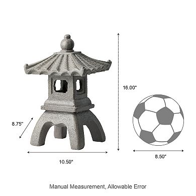 Glitzhome Zen/Asian garden styles MGO Faux Concrete Pagoda Garden Statue