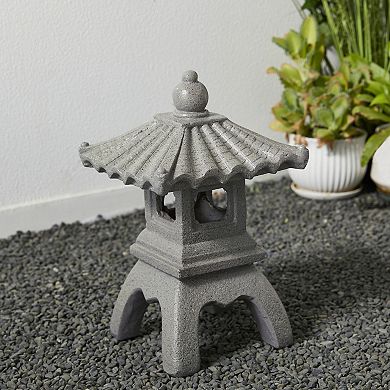 Glitzhome Zen/Asian garden styles MGO Faux Concrete Pagoda Garden Statue