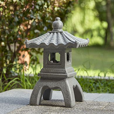 Glitzhome Zen/Asian garden styles MGO Faux Concrete Pagoda Garden Statue