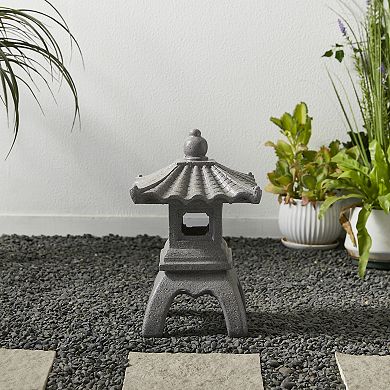 Glitzhome Zen/Asian garden styles MGO Faux Concrete Pagoda Garden Statue