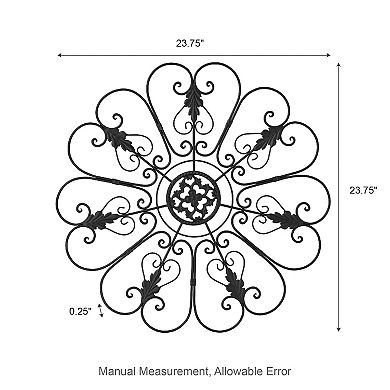 Glitzhome 23.75"D Traditional Iron Scroll Wall Décor
