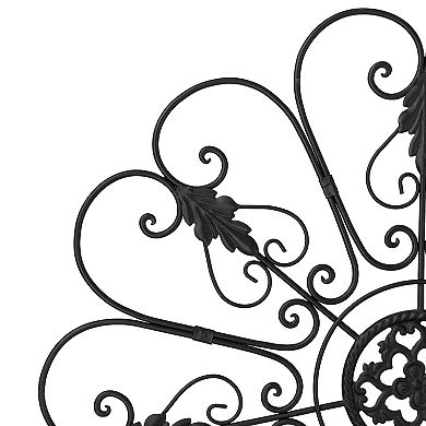 Glitzhome 23.75"D Traditional Iron Scroll Wall Décor