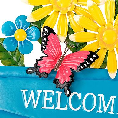 Glitzhome 30"H Metal Spring Garden Cart Yardstake