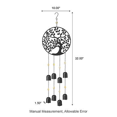 Glitzhome 32"H Metal Tree of Life Windchime with Bells