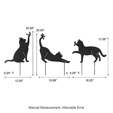 Glitzhome Set of 3 Black Garden Stake, 20.5"H Yard Sign Stake