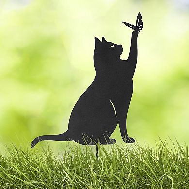 Glitzhome Set of 3 Black Garden Stake, 20.5"H Yard Sign Stake