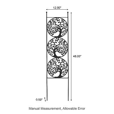 Glitzhome 48"H Metal Tree of Life Garden Trellis, Garden Stakes