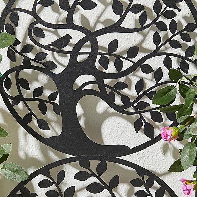 Glitzhome 48"H Metal Tree of Life Garden Trellis, Garden Stakes