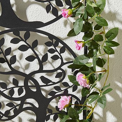 Glitzhome 48"H Metal Tree of Life Garden Trellis, Garden Stakes