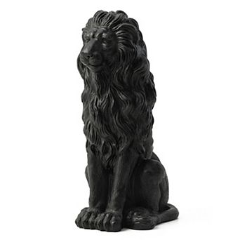 Glitzhome 27.75"H Oversized MGO Guardian Sitting Lion Garden Statue