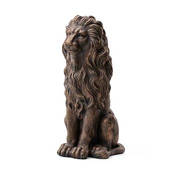 Glitzhome 27.75"H Oversized MGO Guardian Sitting Lion Garden Statue