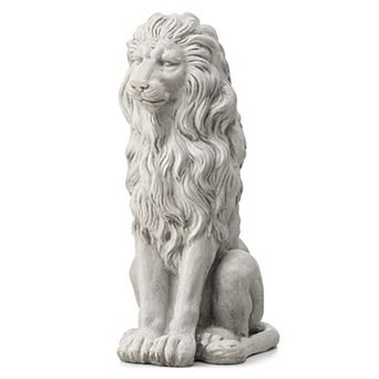Glitzhome 27.75"H Oversized MGO Guardian Sitting Lion Garden Statue