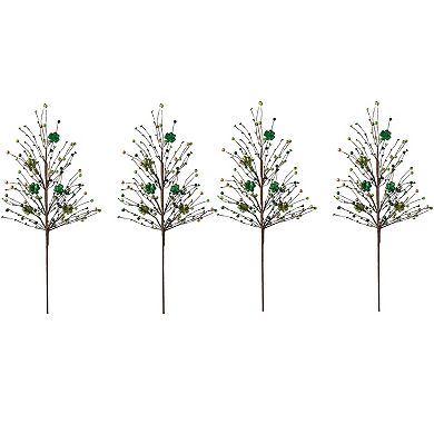 Glitzhome 4 Pack St. Patrick's Berry & Shamrock Artificial Picks