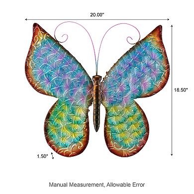 Glitzhome 20"L Metal Butterfly Wall Décor