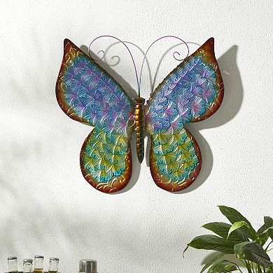 Glitzhome 20"L Metal Butterfly Wall Décor