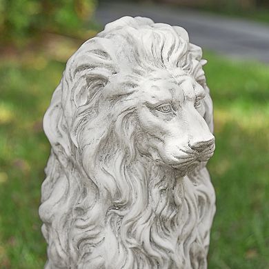 Glitzhome Weather-resistant MGO White Guardian Sitting Statue