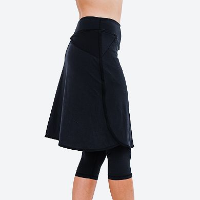 Women's Knee Length Lycra® Sport Skirt With Attached 17" Leggings