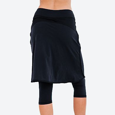 Women's Knee Length Lycra® Sport Skirt With Attached 17" Leggings
