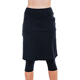 Women's Knee Length Lycra® Sport Skirt With Attached 17" Leggings