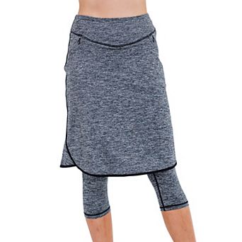 Women's Knee Length Lycra® Sport Skirt With Attached 17" Leggings