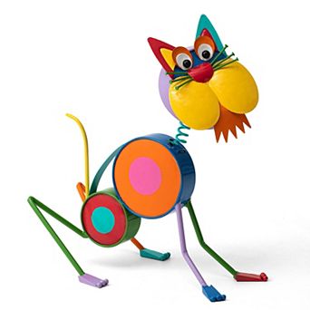 Glitzhome Hand-crafted Metal Novelty Cat Garden Statue