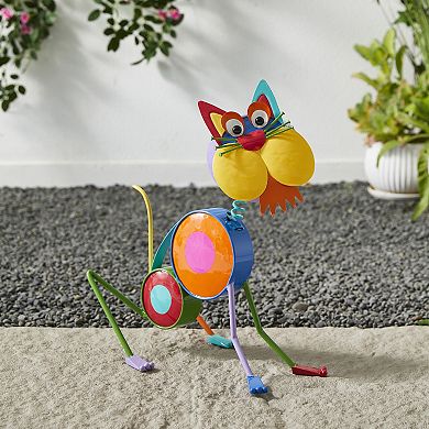 Glitzhome Hand-crafted Metal Novelty Cat Garden Statue