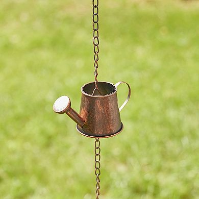 Glitzhome 8.5ft 11-Piece Faux Copper Watering Pot Rain Chain