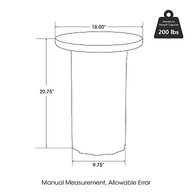 Glitzhome Modern MGO Faux Marble Side Table / End Table